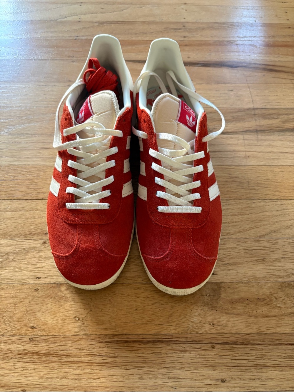 Red Adidas Gazelle 9.5
